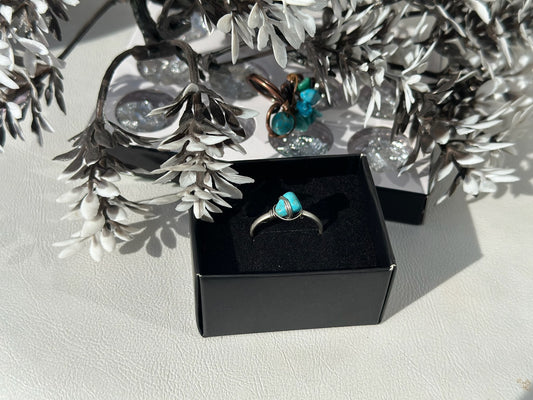 Turquoise Gemstone Ring Adjustable Jewelry