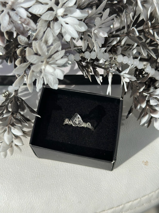 Crystal Quartz Gemstone Ring Adjustable Jewelry